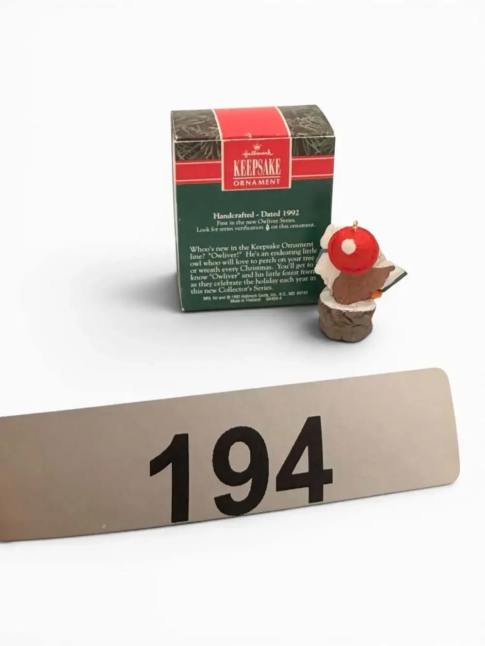 1992 Hallmark Keepsake Ornament Owliver First in Series